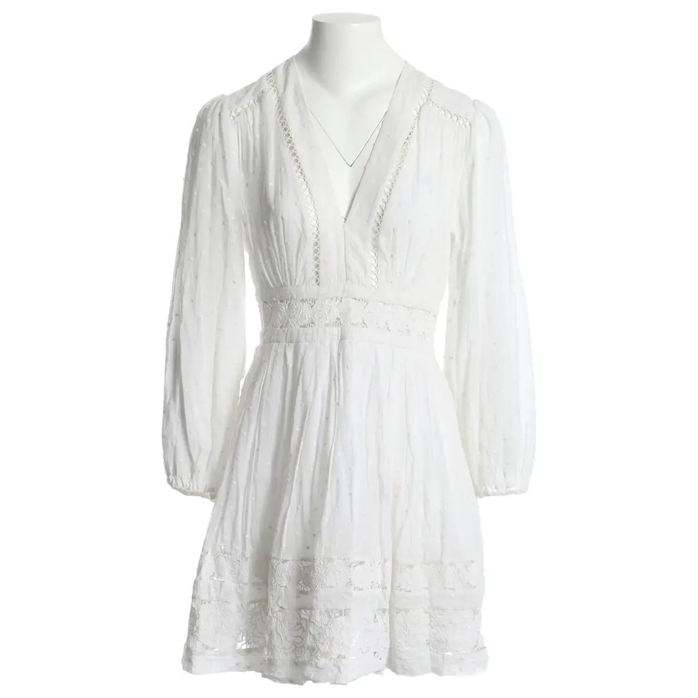 Zimmermann white cotton lacework mini dress